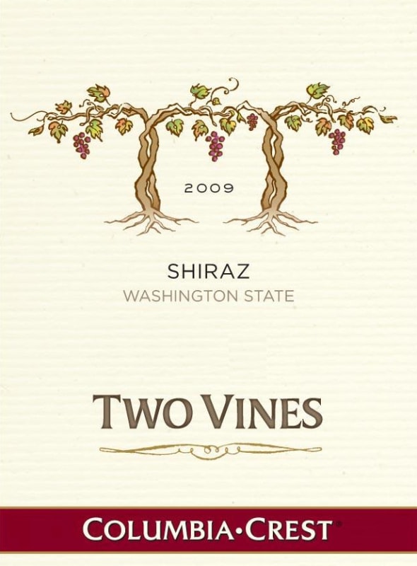 Two Vines Shiraz 2009 Front Label