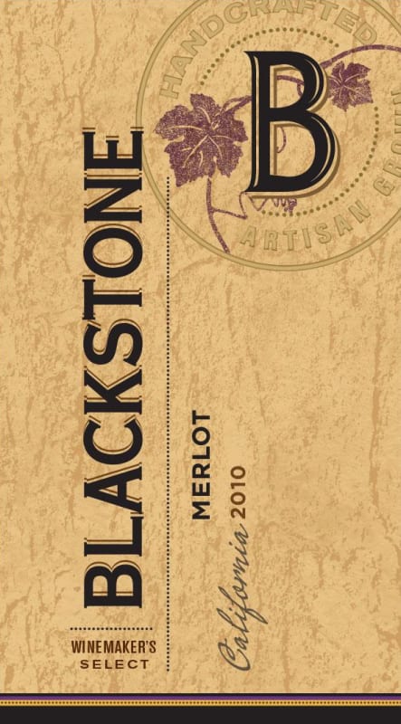Blackstone Winemaker's Select Merlot 2010 Front Label