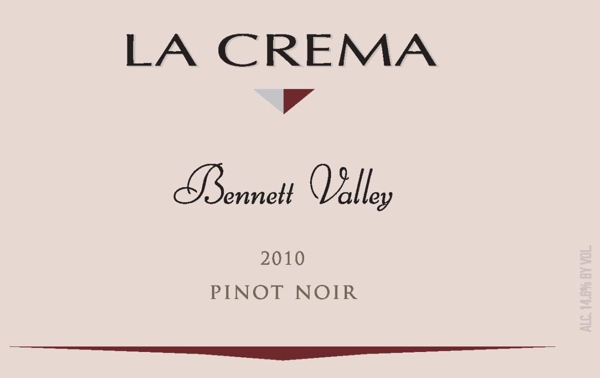 La Crema Bennett Valley Pinot Noir 2010 Front Label