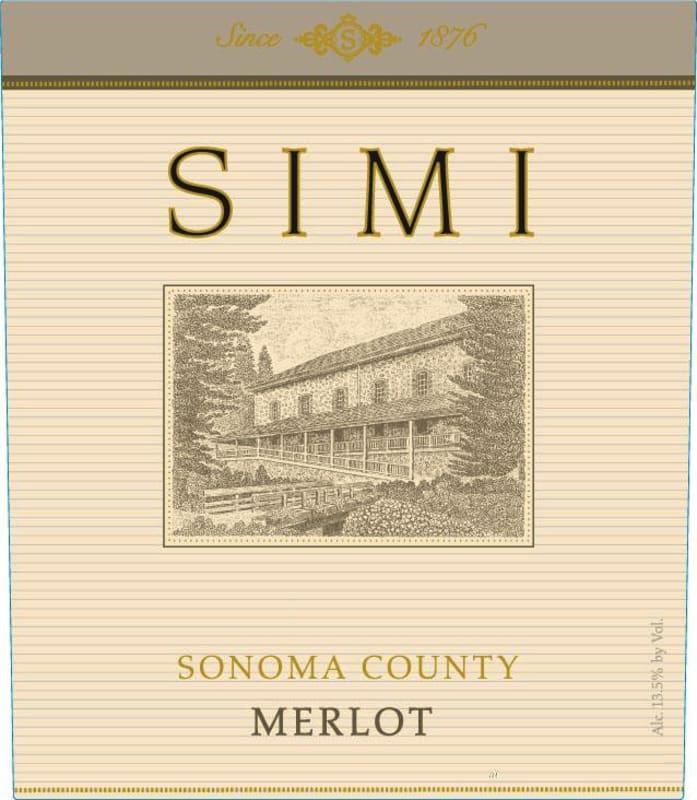 Simi Alexander Valley Merlot 2010 Front Label