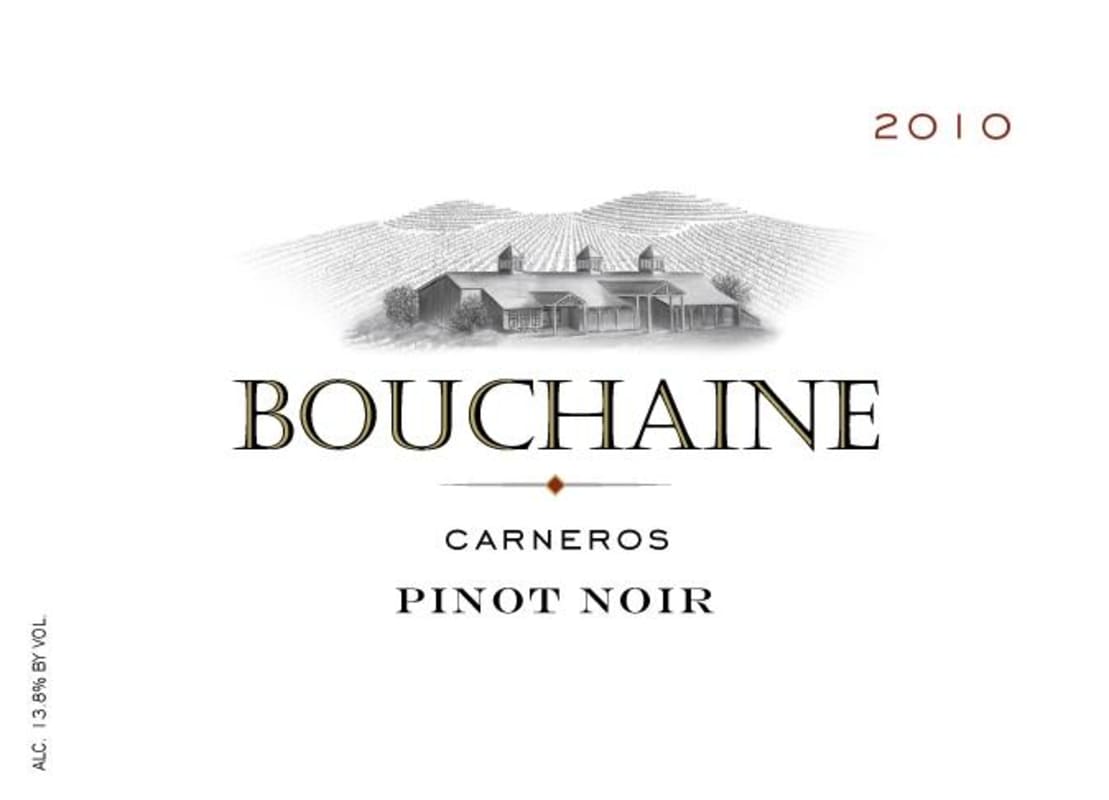 Bouchaine Carneros Pinot Noir 2010 Front Label