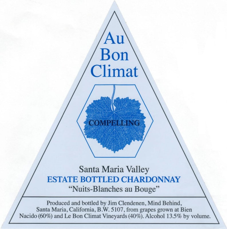 Au Bon Climat Nuits-Blanches au Bouge Chardonnay 2010 Front Label