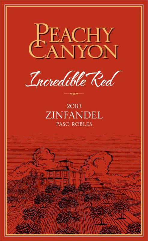 Peachy Canyon Incredible Red Zinfandel 2010 Front Label