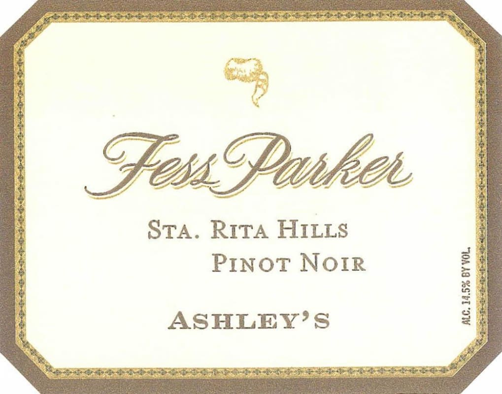 Fess Parker Ashley's Vineyard Pinot Noir 2010 Front Label