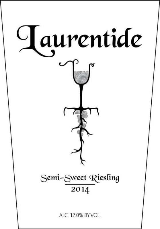 Laurentide Winery Semi Sweet Riesling 2014 Front Label