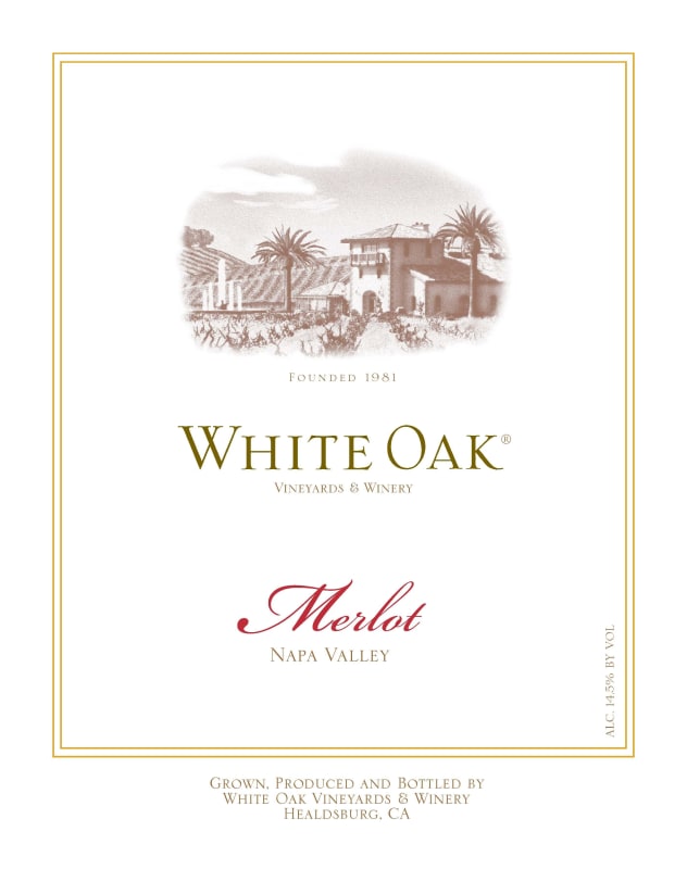 White Oak Merlot 2010 Front Label