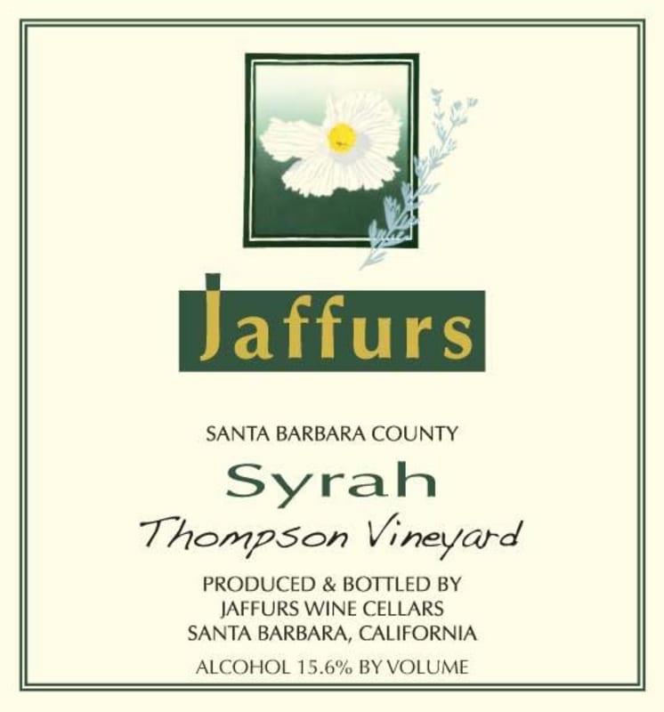 Jaffurs Thompson Syrah 2010 Front Label