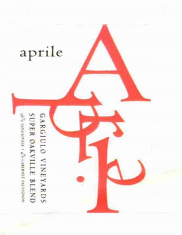 Gargiulo Vineyards Aprile 2010 Front Label