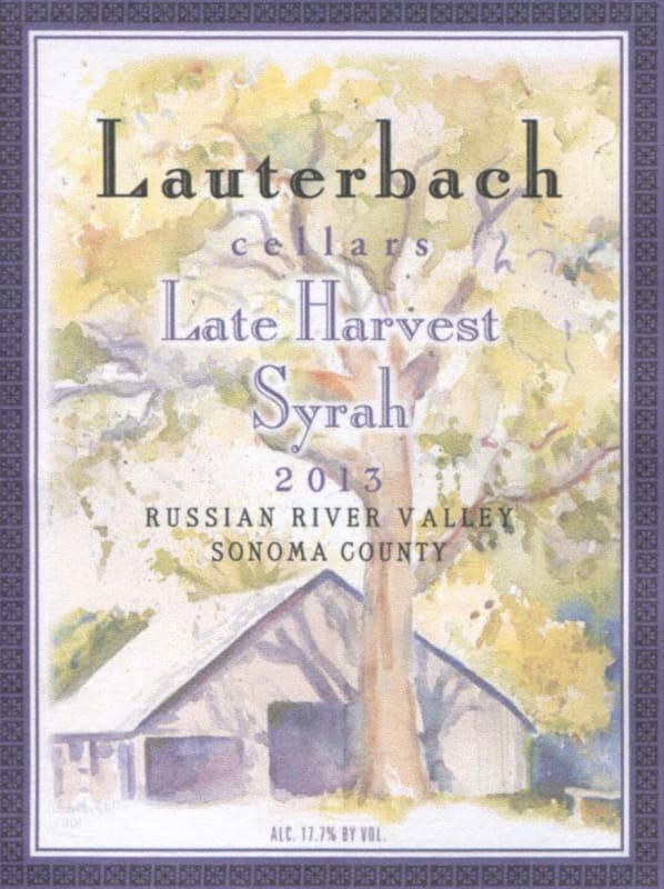Lauterbach Cellars Late Harvest Syrah 2013 Front Label