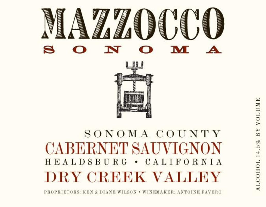 Mazzocco Cabernet Sauvignon 2010 Front Label