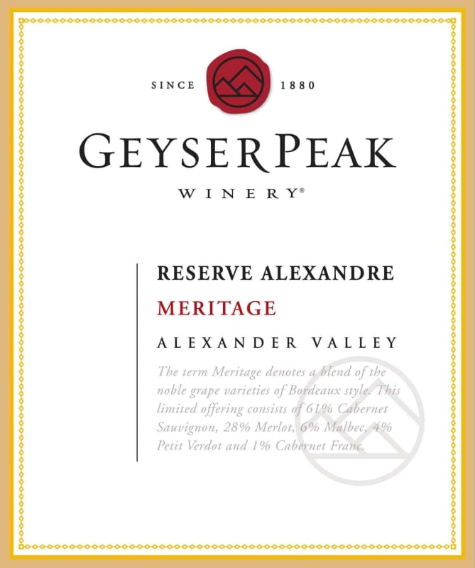 Geyser Peak Reserve Alexandre Meritage 2010 Front Label