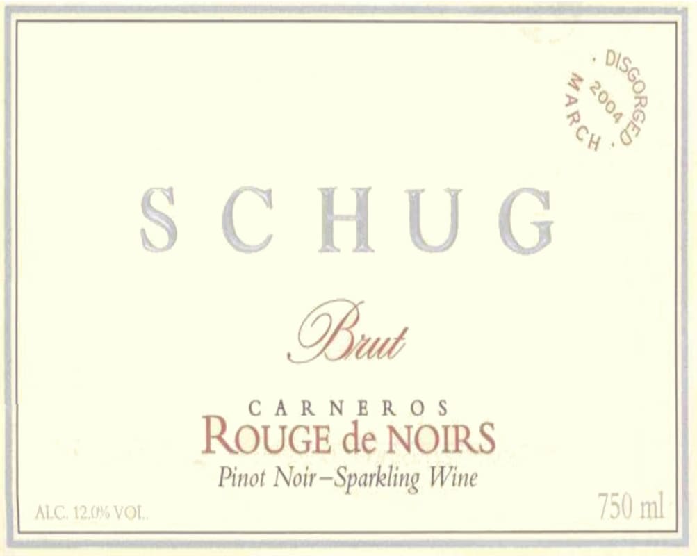 Schug Rouge de Noirs Brut 2010 Front Label