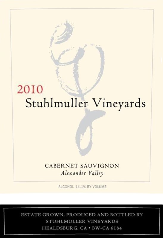 Stuhlmuller Vineyards Alexander Valley Cabernet Sauvignon 2010 Front Label
