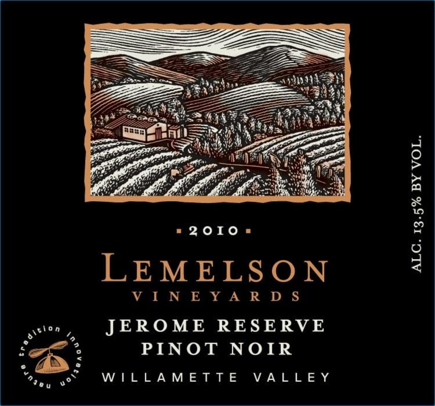 Lemelson Jerome Reserve Pinot Noir 2010 Front Label
