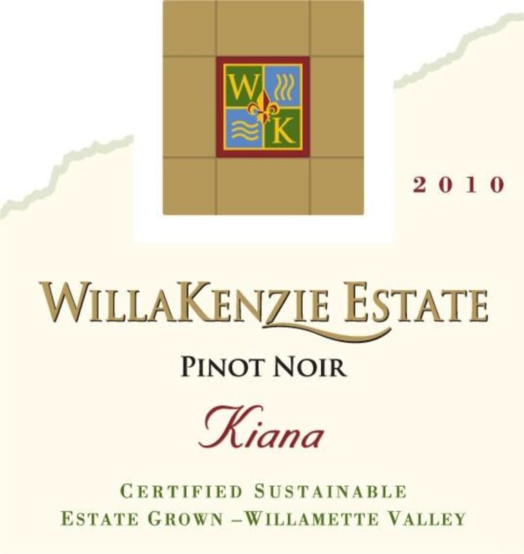 WillaKenzie Estate Kiana Pinot Noir 2010 Front Label