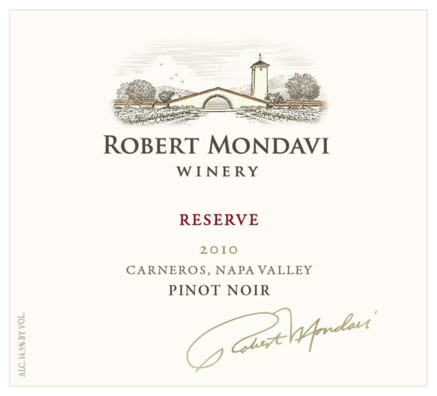 Robert Mondavi Reserve Pinot Noir 2010 Front Label