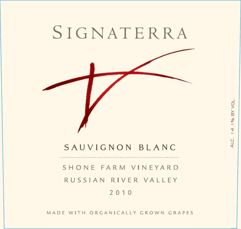 Benziger Signaterra Sauvignon Blanc 2010 Front Label