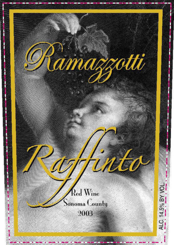 Ramazzotti Wines Raffinto 2003 Front Label