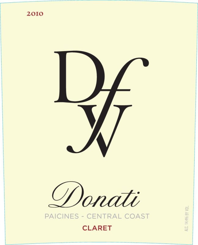 Donati Family Vineyards Claret 2010 Front Label