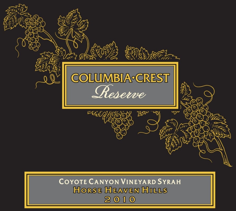 Columbia Crest Coyote Canyon Vineyard Reserve Syrah 2010 Front Label