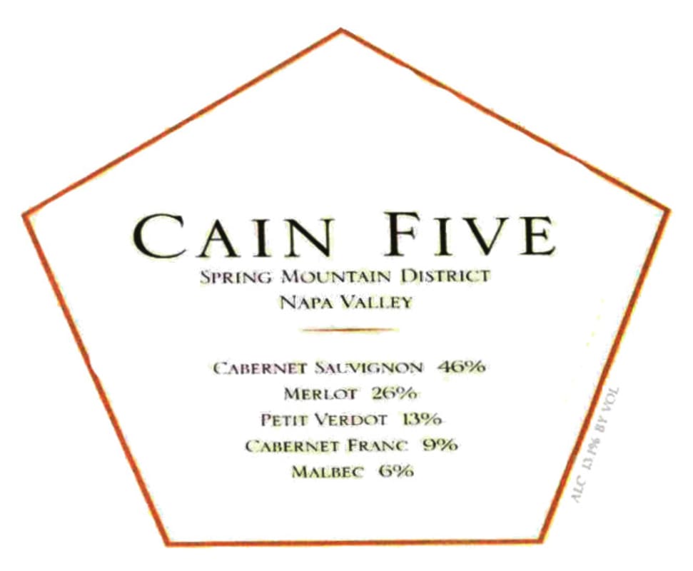 Cain Five 2010 Front Label