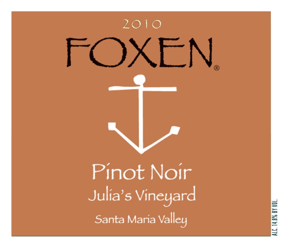 Foxen Julia's Vineyard Pinot Noir 2010 Front Label
