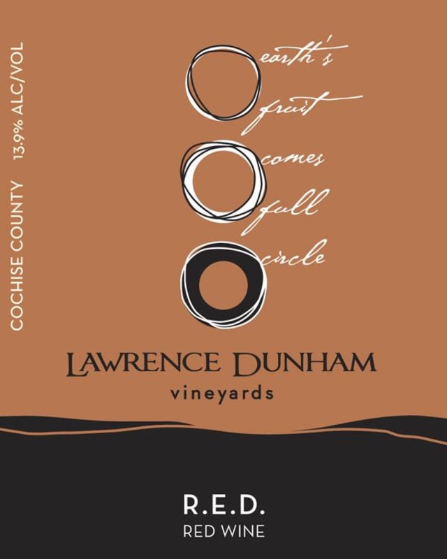 Lawrence Durham Vineyards R.E.D. 2012 Front Label