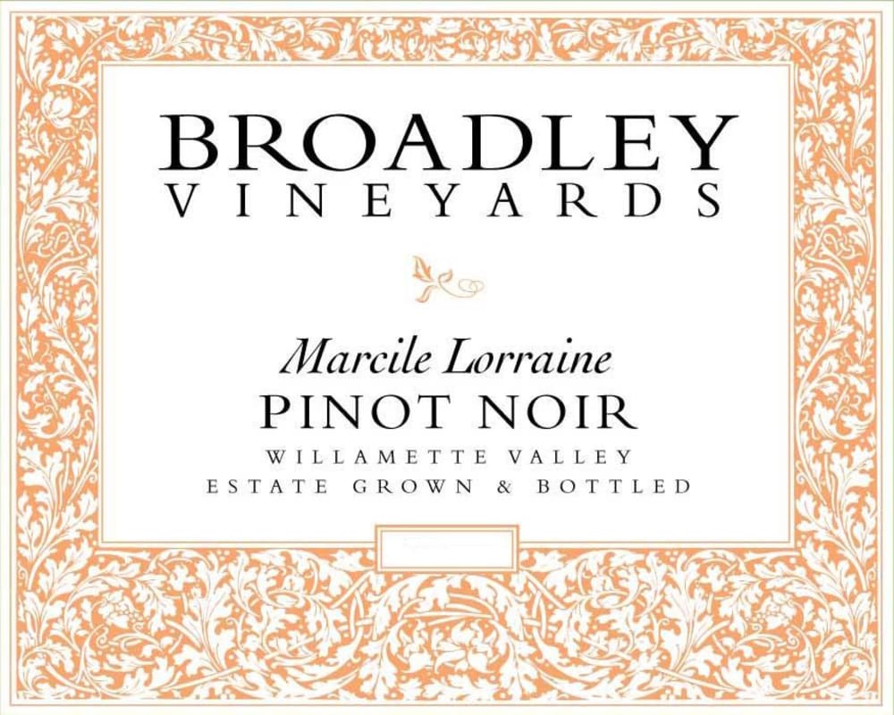 Broadley Marcile Lorraine Pinot Noir 2010 Front Label