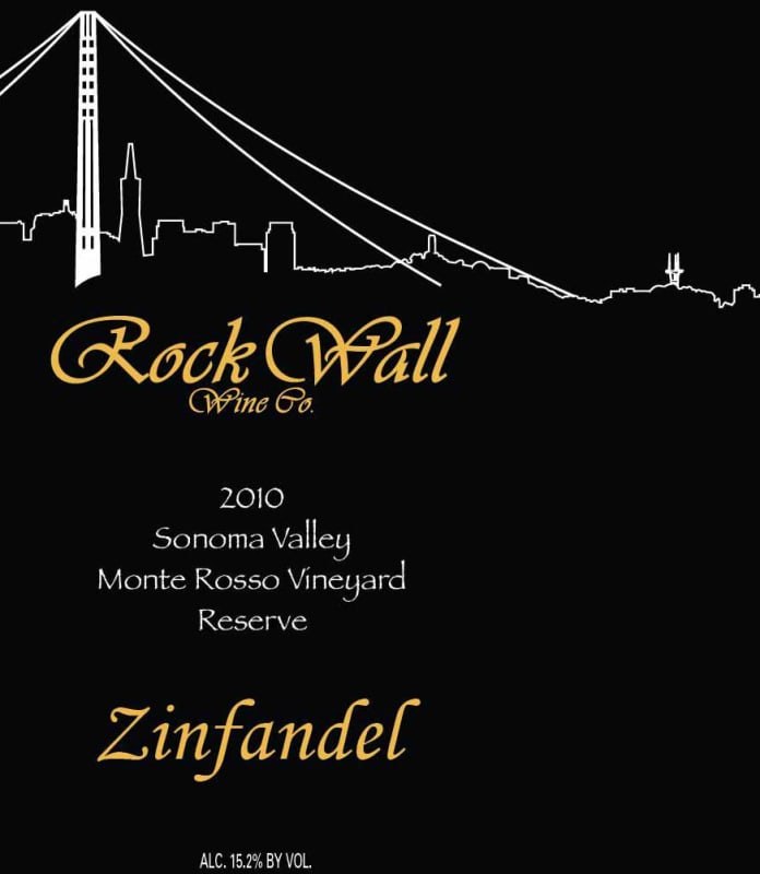 Rock Wall Monte Rosso Reserve Zinfandel 2010 Front Label