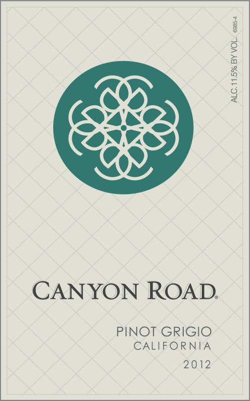 Canyon Road Pinot Grigio 2012 Front Label