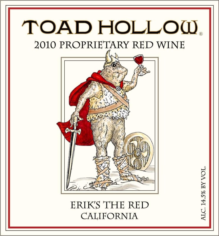 Toad Hollow Erik's the Red 2010 Front Label