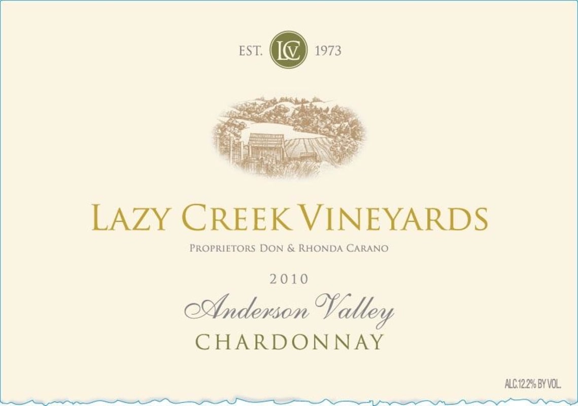 Lazy Creek Vineyards Chardonnay 2010 Front Label
