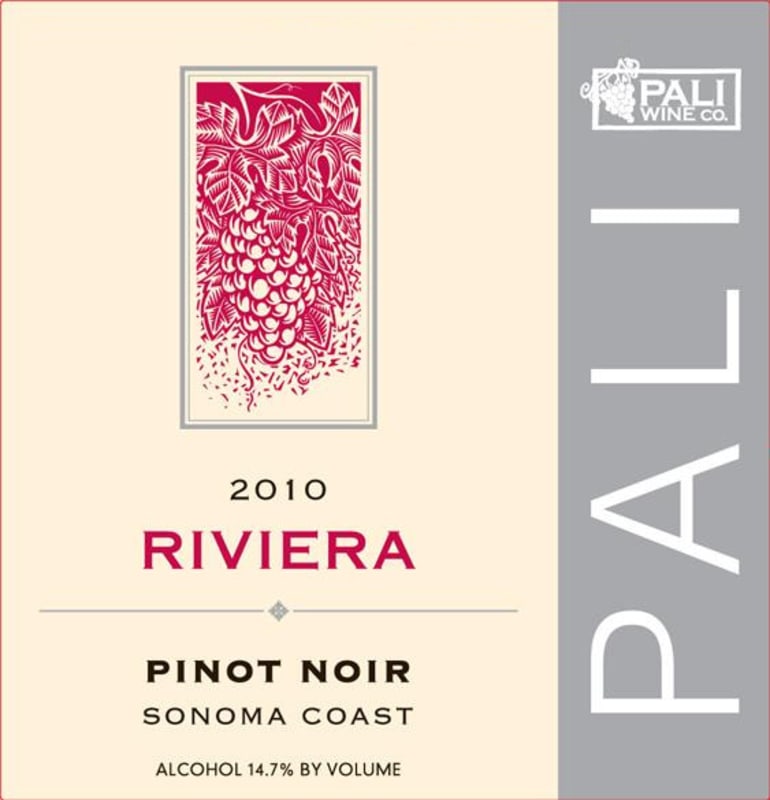Pali Wine Co Riviera Pinot Noir 2010 Front Label