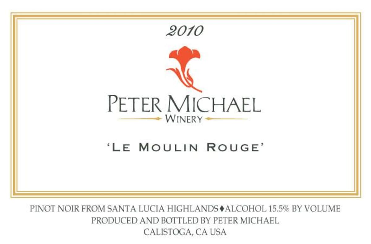 Peter Michael Le Moulin Rouge Pinot Noir 2010 Front Label