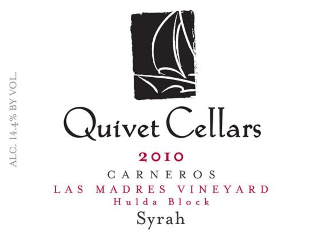 Quivet Cellars Las Madres Vineyard Hulda Block Syrah 2010 Front Label