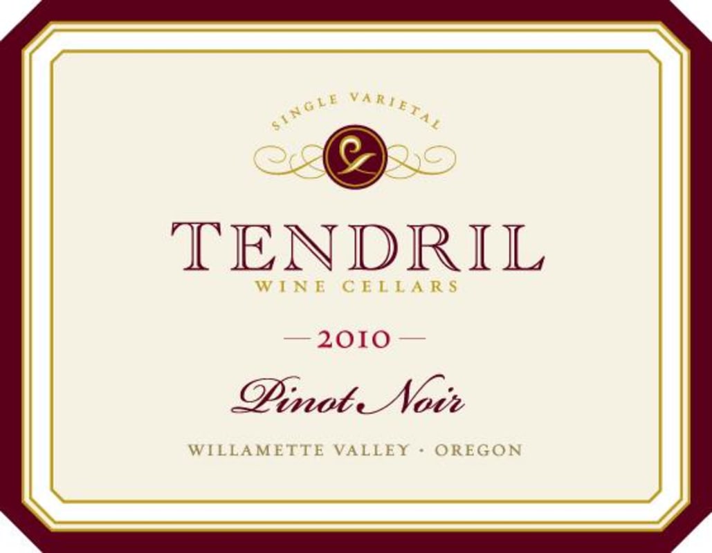 Tendril Pinot Noir 2010 Front Label