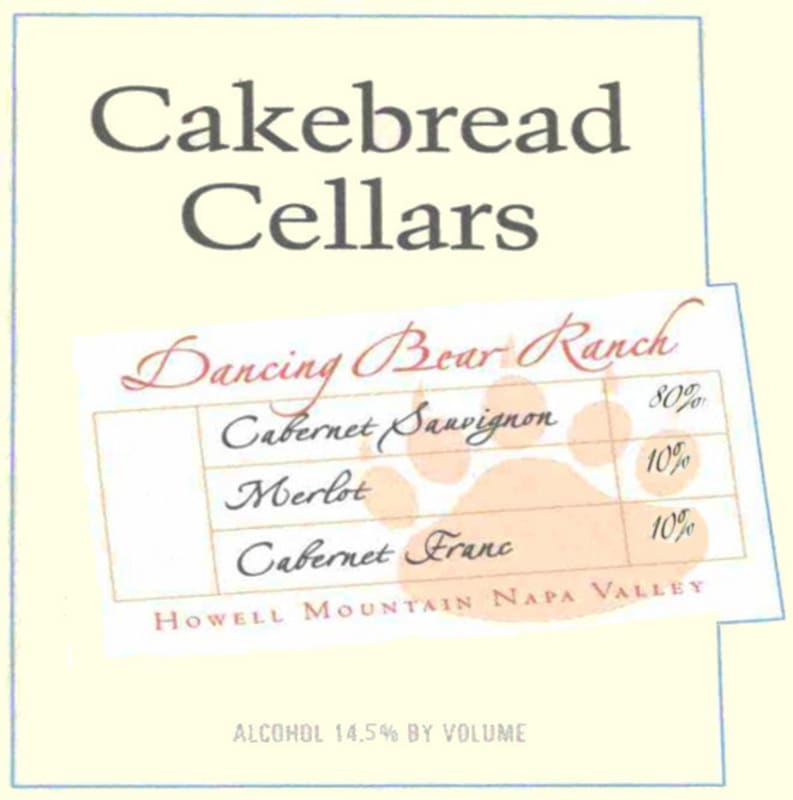 Cakebread Dancing Bear Ranch Red 2011 Front Label
