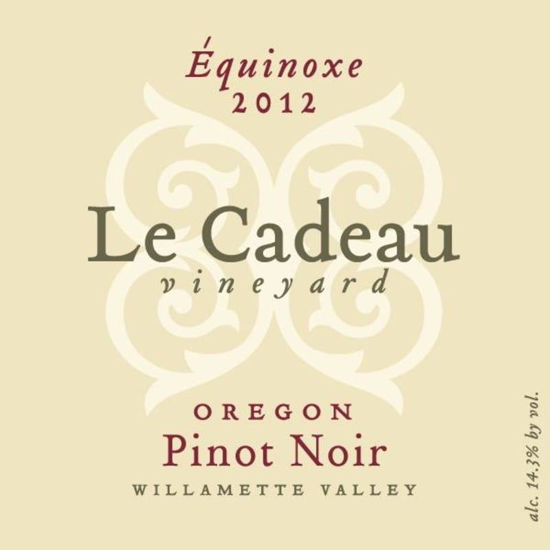 Le Cadeau Vineyard Equinoxe Pinot Noir 2012 Front Label