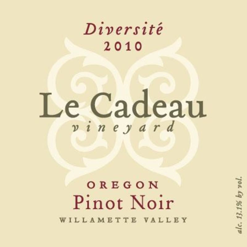 Le Cadeau Vineyard Diversite Pinot Noir 2010 Front Label