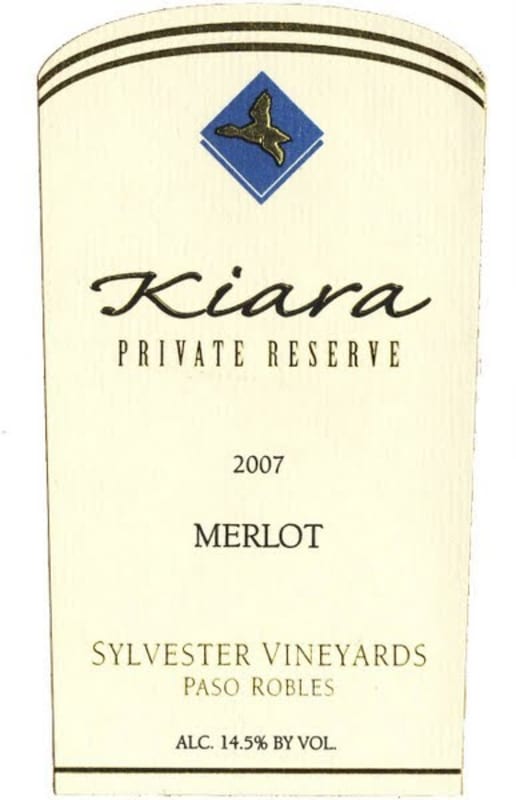 Le Vigne Winery Kiara Sylvester Vineyards Private Reserve Merlot 2007 Front Label