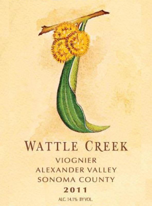 Wattle Creek Alexander Valley Viognier 2011 Front Label