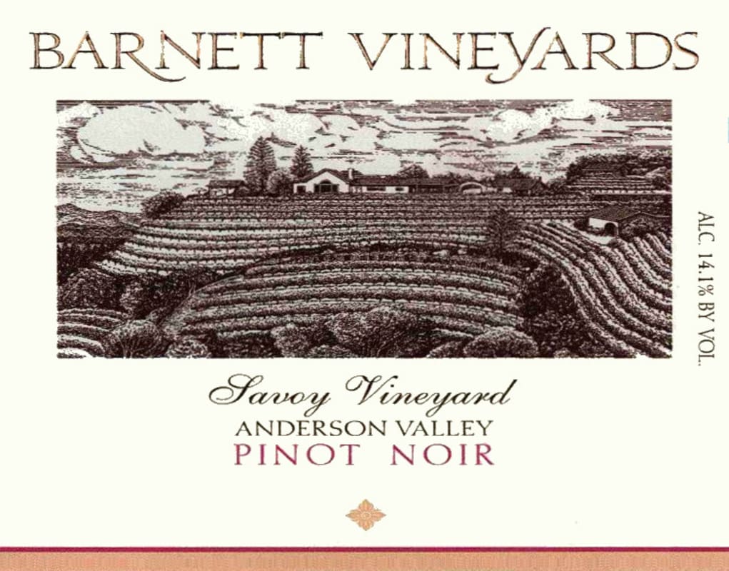Barnett Vineyards Savoy Vineyard Pinot Noir 2011 Front Label