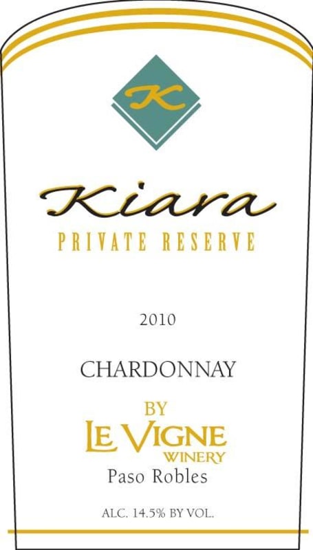 Le Vigne Winery Kiara Private Reserve Chardonnay 2010 Front Label
