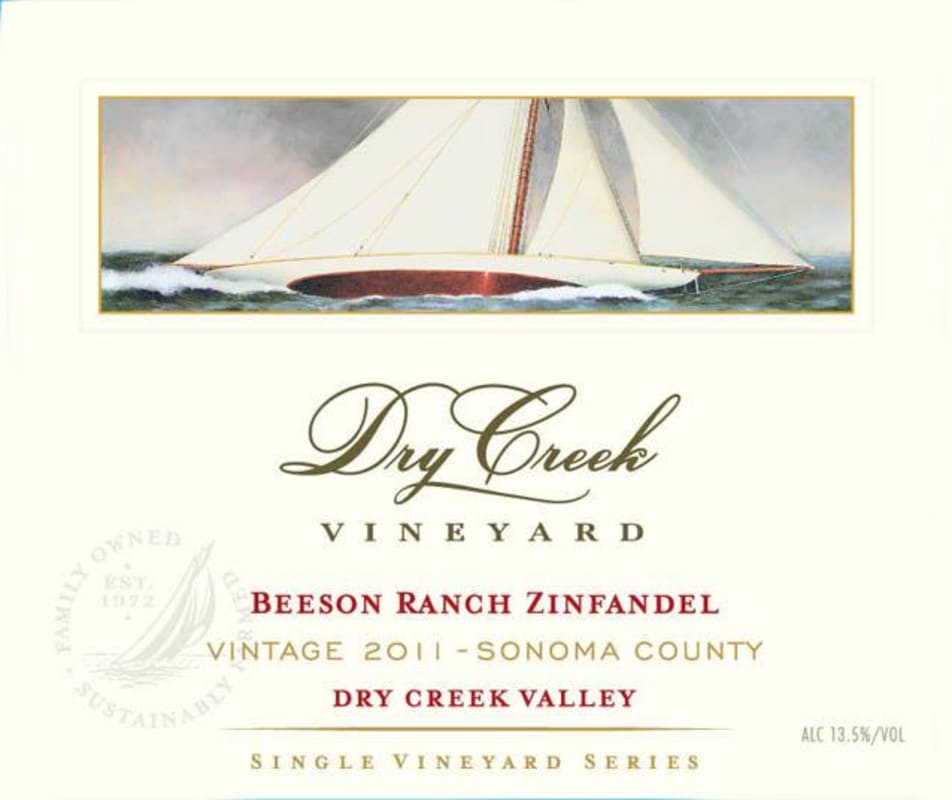 Dry Creek Vineyard Beeson Ranch Zinfandel 2011 Front Label
