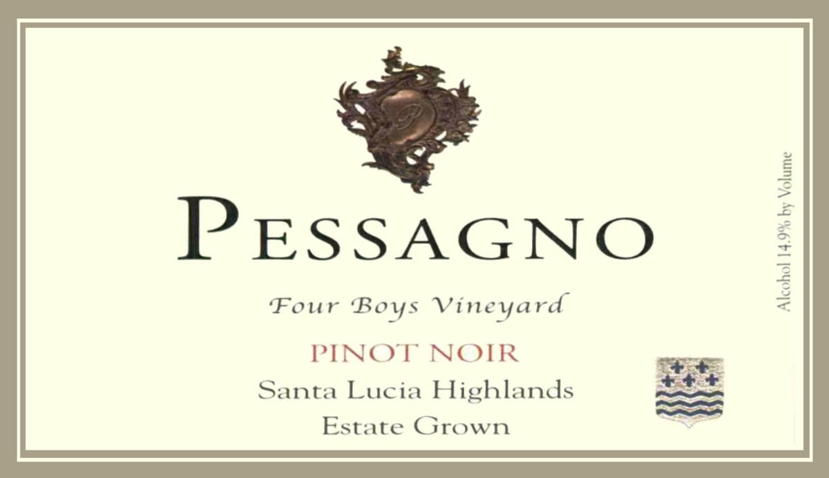 Pessagno Winery Four Boys Pinot Noir 2011 Front Label