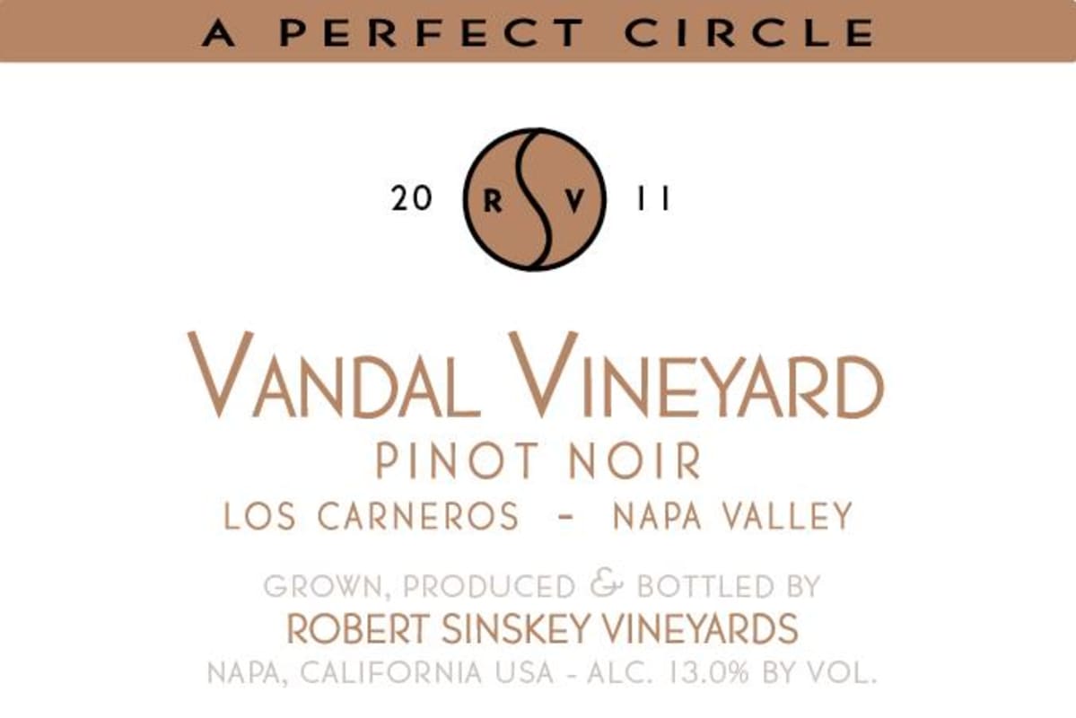 Robert Sinskey Vandal Vineyard Pinot Noir 2011 Front Label