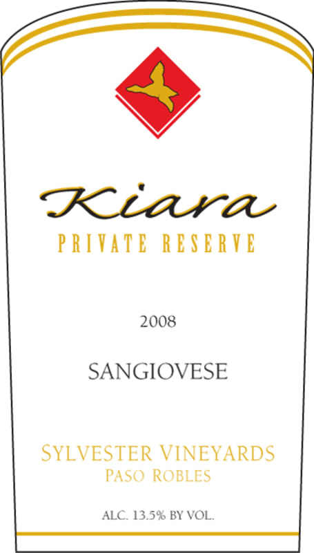 Le Vigne Winery Sylvester Kiara Private Reserve Sangiovese 2008 Front Label