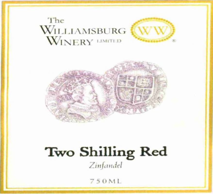 Williamsburg Winery Two Shillings Red 2011 Front Label