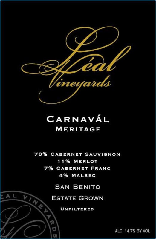 Leal Vineyards Carnaval Meritage 2011 Front Label