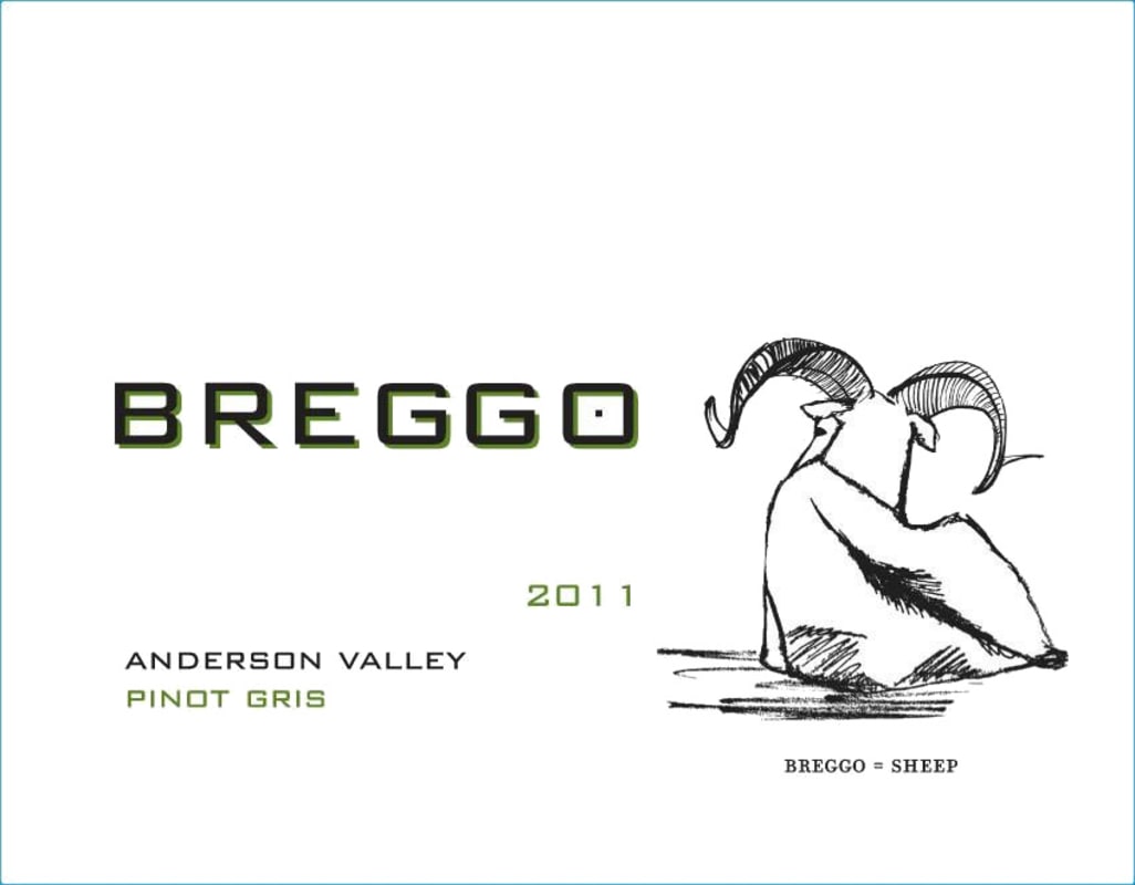 Breggo Cellars Anderson Valley Pinot Gris 2011 Front Label